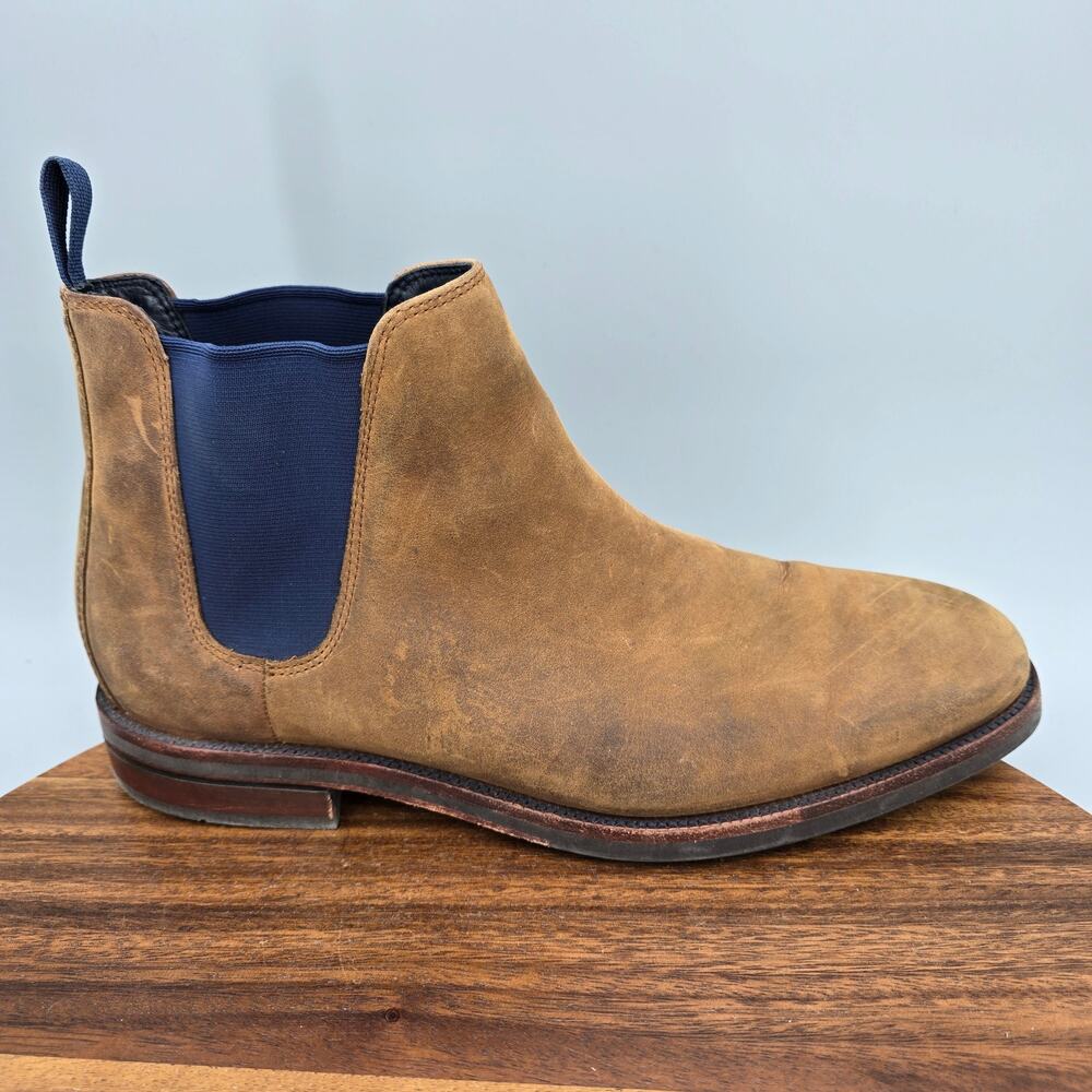 Cole Haan Chelsea Boots Mens 8 D Brown Leather Navy Wakefield Grand Waterproof
